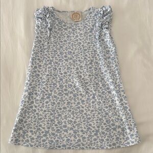 Beaufort Bonnet Company Blue Floral Ruffle Sleeve Dress